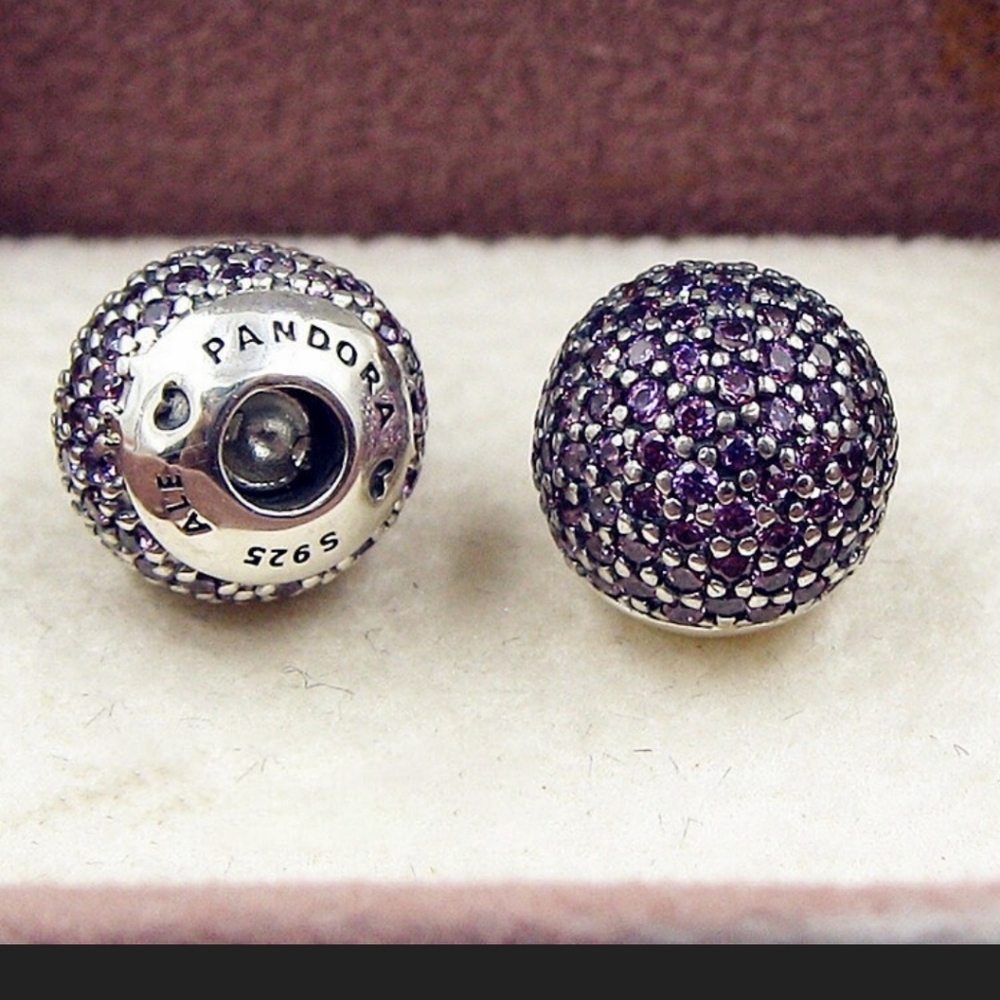 Pair Of Authentic Pandora Open Bangle End Caps " … - image 2